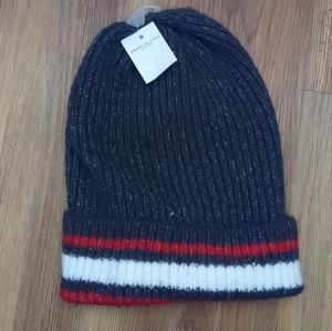 NEW AE American Eagle Navy Blue Red Ski Beanie Cuffed Cap Winter America Hat NWT